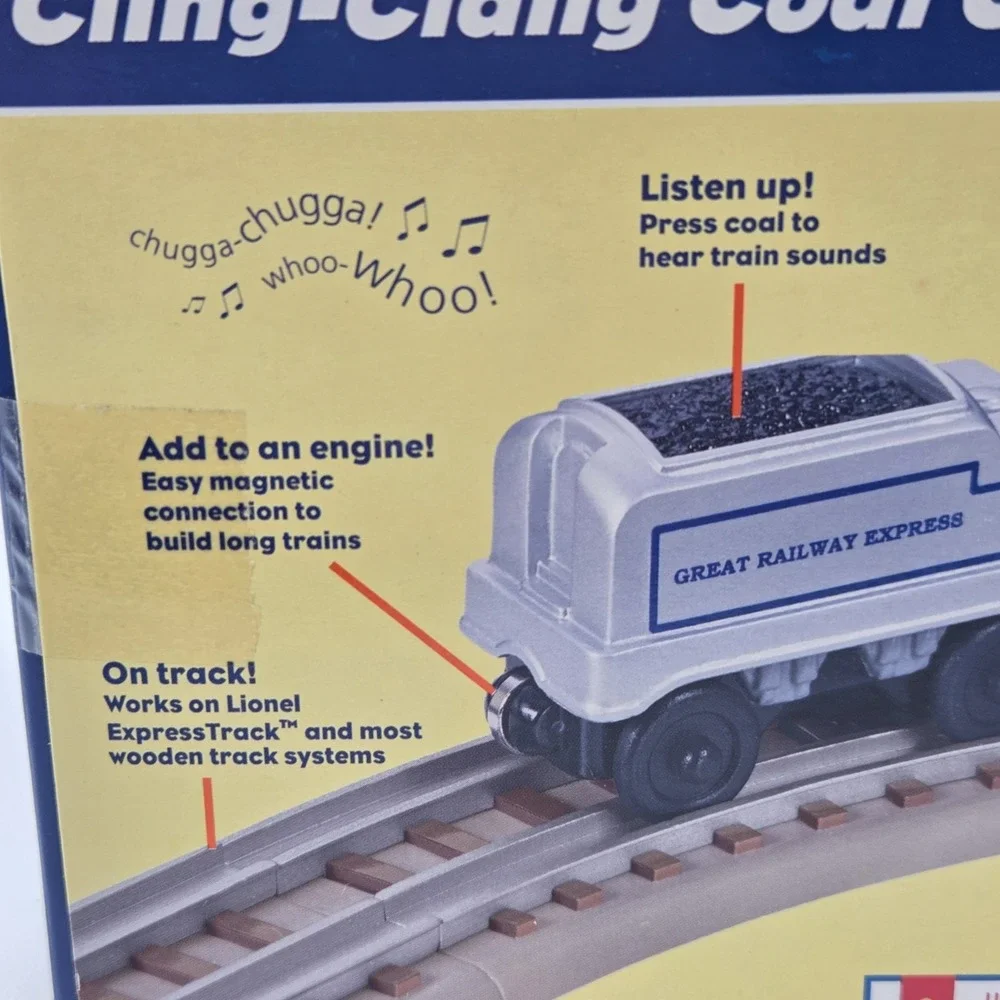 Lionel Wooden Railway Bright Lights Dome Car & Cling-Clang Coal Car    NEW